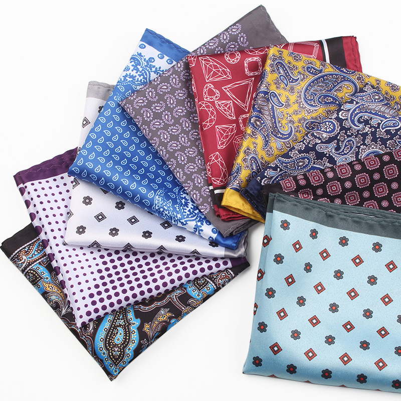Pocket Square Set - 男性用シルクスカーフ,造花柄,水玉模様,正方形