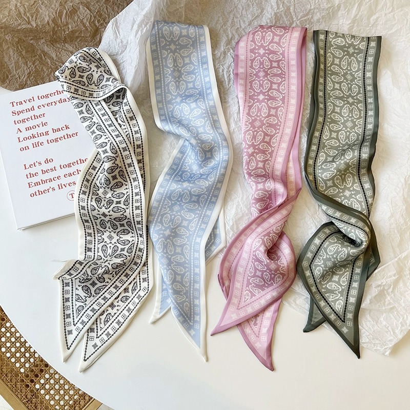 セットシリーズシルクサテンスカーフ女性布ヘアバンド頭飾りアク - Head Wrap Turban のレビューと価格