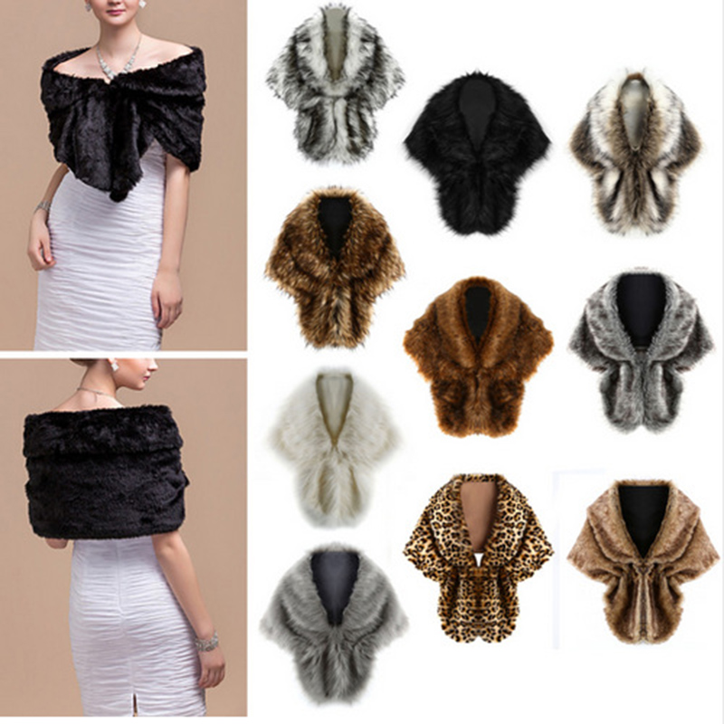 女性のための模造毛皮のスカーフ,結婚式のケープ,パーティーの - Stole Wedding Shawl のレビューと価格
