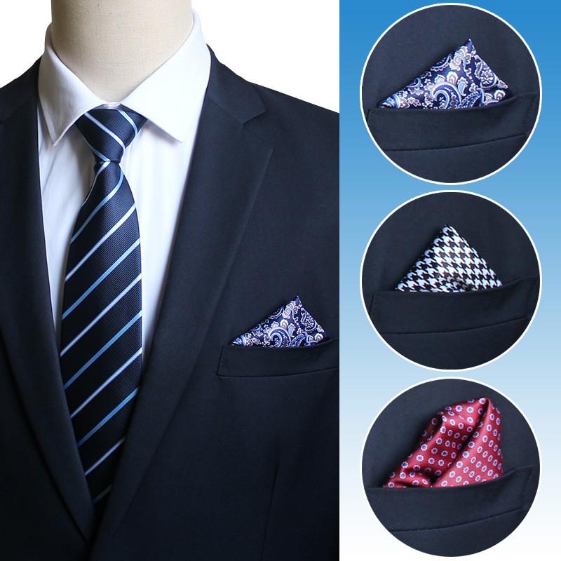 男性用シルクスカーフ,造花柄,水玉模様,正方形 - Pocket Square Set のレビューと価格