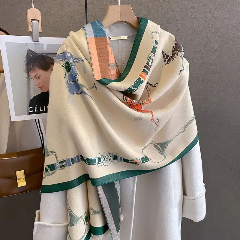 2024 高級暖かいパシュミナショール女性スカーフ厚い冬旅行 - Woven Scarf Blanket のレビューと価格